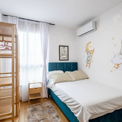 Location longue durée d’un appartement élégant de 3 pièces, 88 m², Skyline Residence, Belgrade, Serbie